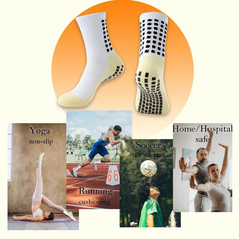 2/4/6/8 Counts of Men'S Crew Athletic Socks, Non-Slip Comfortable Sports Socks for Men Basketball Football Outdoor Training Running