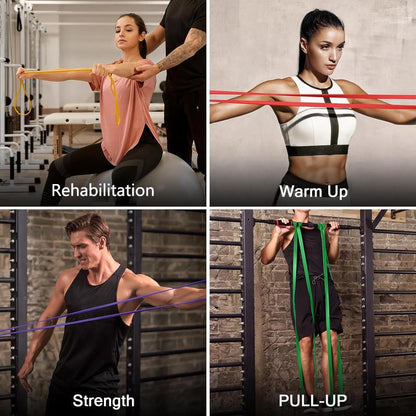 Resistance Bands Pull up Assistance Multi Level Exercise Workout Bands for Men Women Full-Body Training Durable Elastic Material Stretching Gear