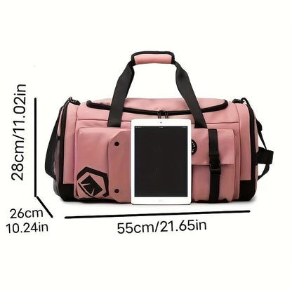 Large Capacity Soccer Travel Backpack Dry Wet Separation Sports Gym Bag, Separate Shoe Storage Compartment Zipper Bag Travel Duffel Bag for Business Trip