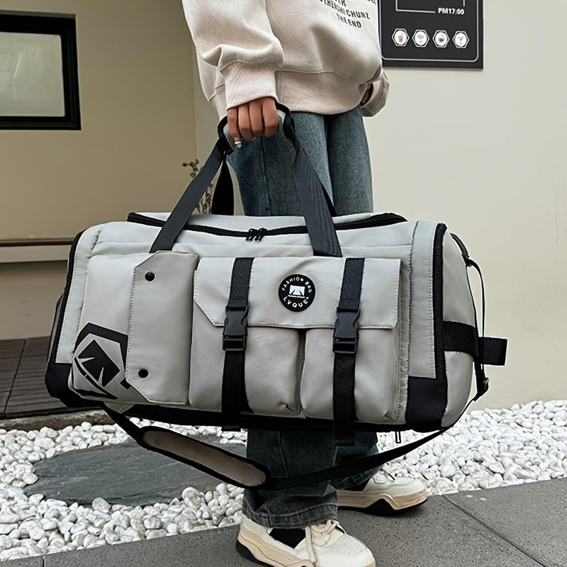 Large Capacity Soccer Travel Backpack Dry Wet Separation Sports Gym Bag, Separate Shoe Storage Compartment Zipper Bag Travel Duffel Bag for Business Trip