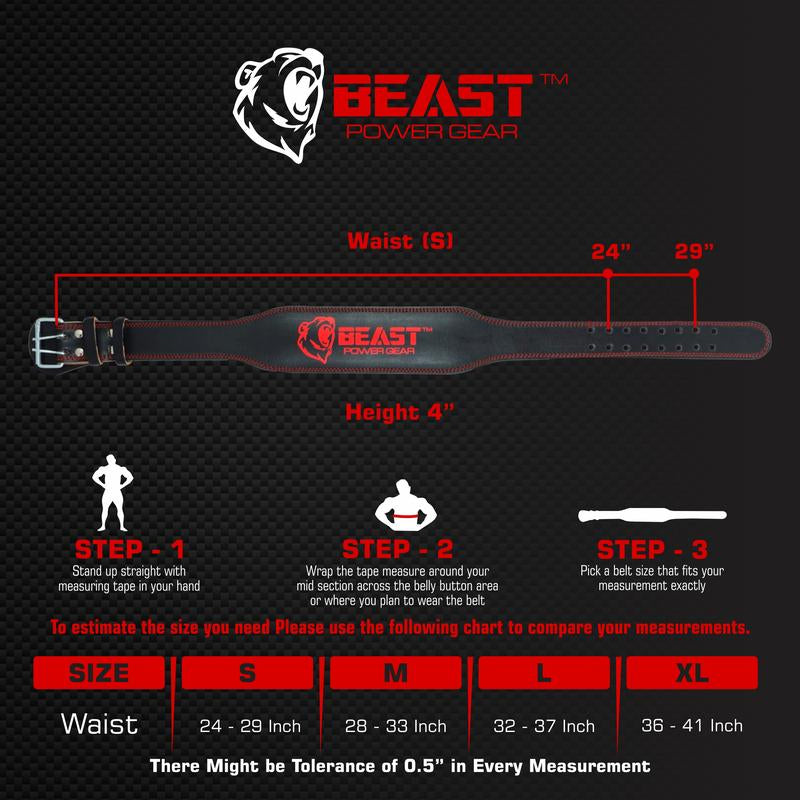 Weight Lifting Belt 4Inch Leather Belt with Free Wrap - Foam Padded Back Support Gym Belt for Bodybuilding Squat Deadlift Weight Belt, Weightlifting Belt Men Women