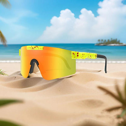 Trendy Sports Sunglasses - Polarised UV400 Mirrored Lens, Windproof & Dustproof for Outdoor Activities - Cycling, Running, Hiking & Driving - Unisex for Women and Men, Protection Shade