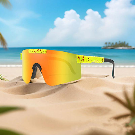 Trendy Sports Sunglasses - Polarised UV400 Mirrored Lens, Windproof & Dustproof for Outdoor Activities - Cycling, Running, Hiking & Driving - Unisex for Women and Men, Protection Shade