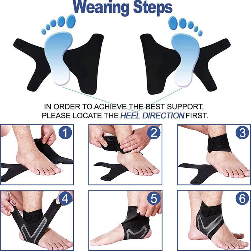Ollas Ankle Support to Prevent Sprained Ankles, Ankle Relief Ankle Support for Men and Women, Ankle Compression Cuff with Straps Black Outdoorfun Healthcare Tool Brace