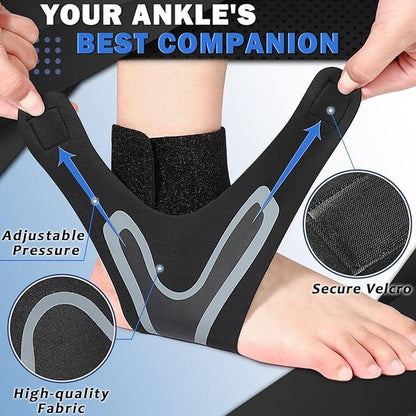 Ollas Ankle Support to Prevent Sprained Ankles, Ankle Relief Ankle Support for Men and Women, Ankle Compression Cuff with Straps Black Outdoorfun Healthcare Tool Brace