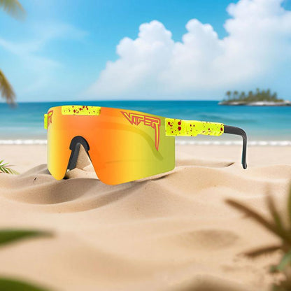 Trendy Sports Sunglasses - Polarised UV400 Mirrored Lens, Windproof & Dustproof for Outdoor Activities - Cycling, Running, Hiking & Driving - Unisex for Women and Men, Protection Shade