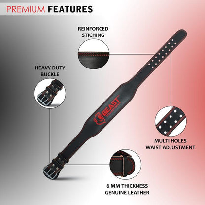 Weight Lifting Belt 4Inch Leather Belt with Free Wrap - Foam Padded Back Support Gym Belt for Bodybuilding Squat Deadlift Weight Belt, Weightlifting Belt Men Women