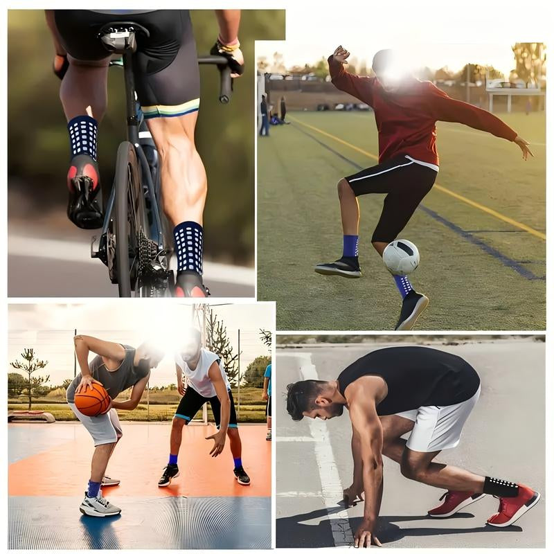 2/4/6/8 Counts of Men'S Crew Athletic Socks, Non-Slip Comfortable Sports Socks for Men Basketball Football Outdoor Training Running