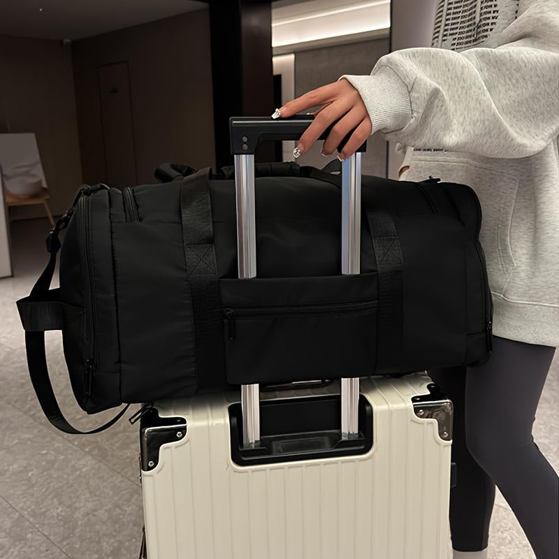 Large Capacity Soccer Travel Backpack Dry Wet Separation Sports Gym Bag, Separate Shoe Storage Compartment Zipper Bag Travel Duffel Bag for Business Trip