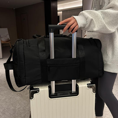 Large Capacity Soccer Travel Backpack Dry Wet Separation Sports Gym Bag, Separate Shoe Storage Compartment Zipper Bag Travel Duffel Bag for Business Trip