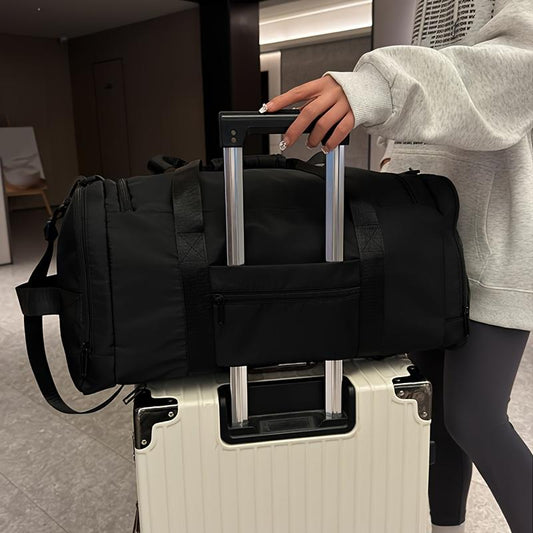 Large Capacity Soccer Travel Backpack Dry Wet Separation Sports Gym Bag, Separate Shoe Storage Compartment Zipper Bag Travel Duffel Bag for Business Trip