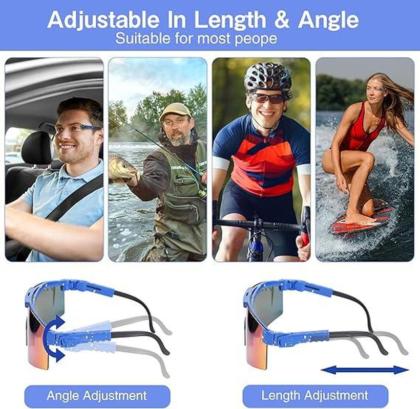 Trendy Sports Sunglasses - Polarised UV400 Mirrored Lens, Windproof & Dustproof for Outdoor Activities - Cycling, Running, Hiking & Driving - Unisex for Women and Men, Protection Shade